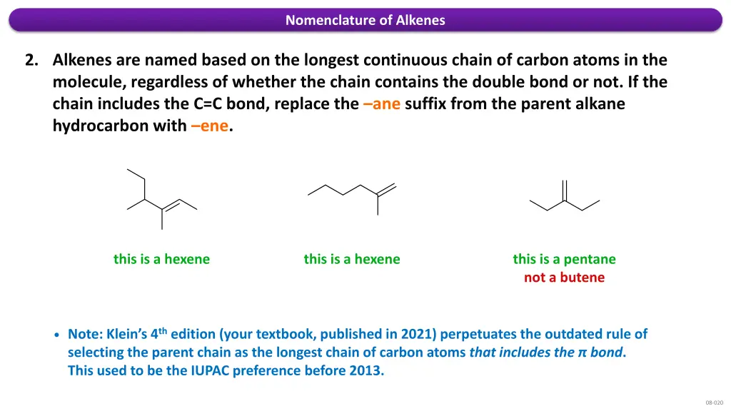 nomenclature of alkenes 1