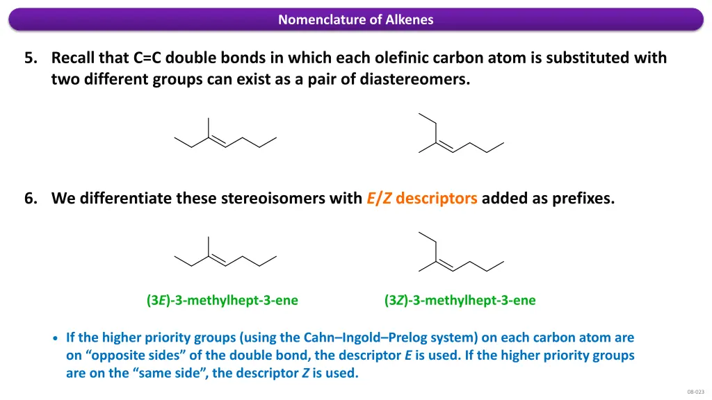 nomenclature of alkenes 4
