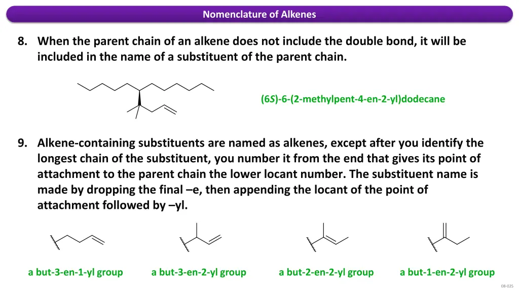 nomenclature of alkenes 6