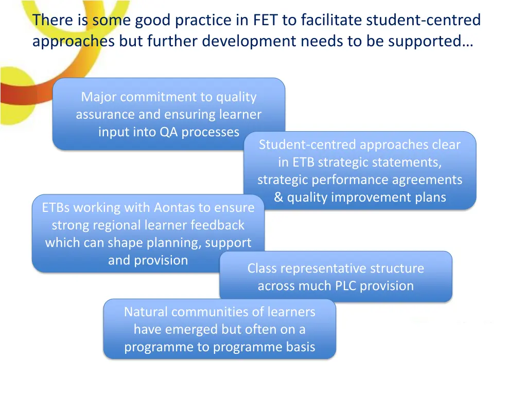 there is some good practice in fet to facilitate