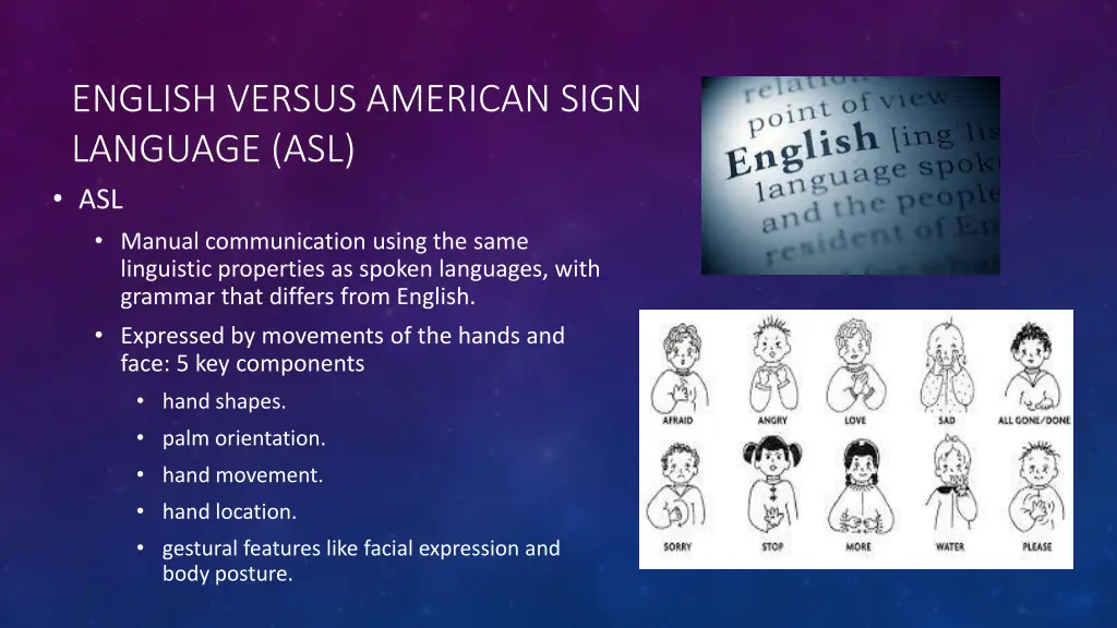 english versus american sign language