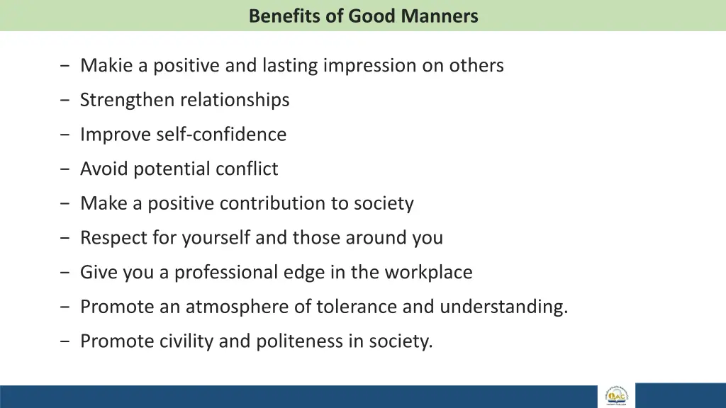 benefits of good manners