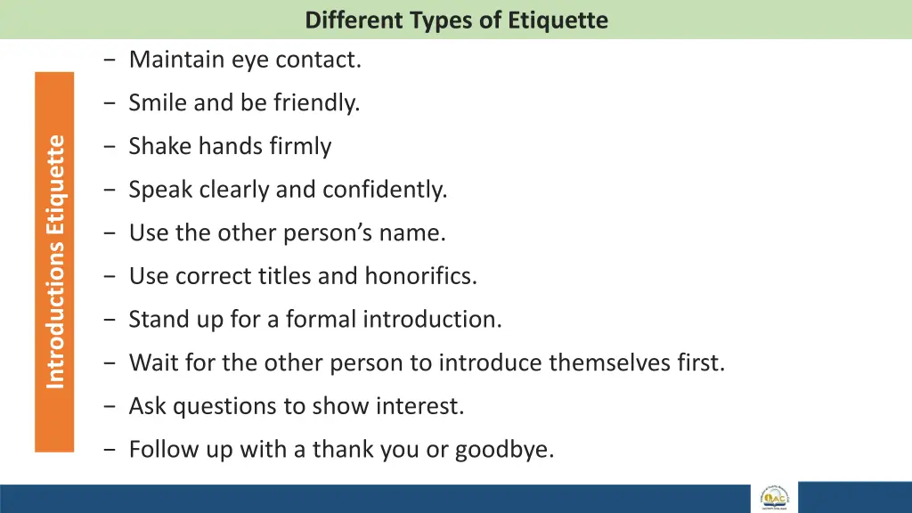 different types of etiquette 1