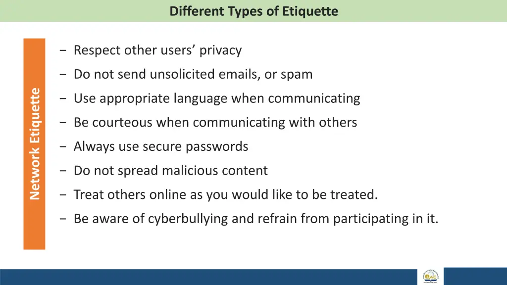 different types of etiquette 9