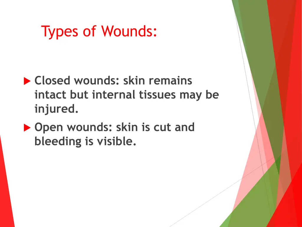 types of wounds