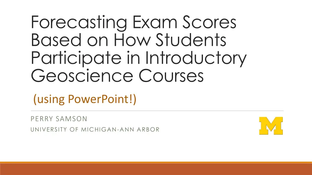 forecasting exam scores based on how students
