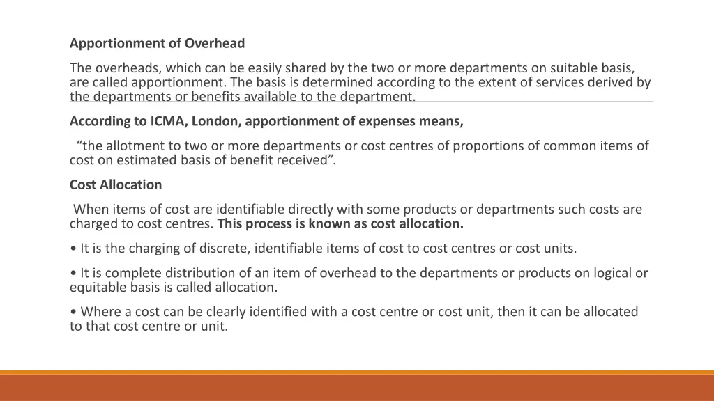apportionment of overhead