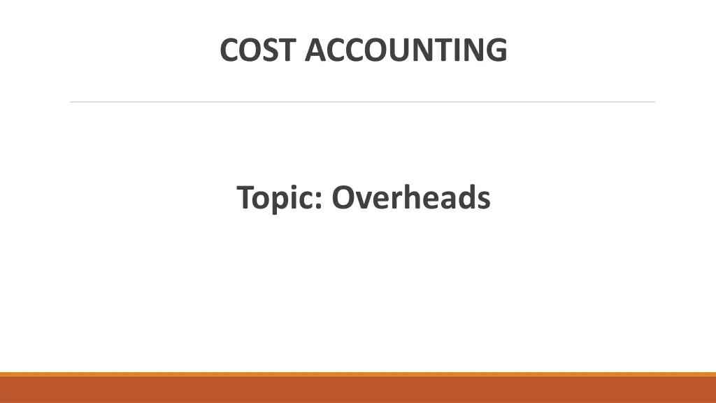 cost accounting