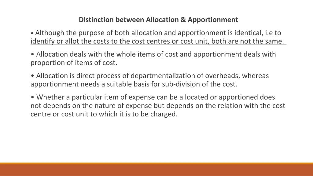 distinction between allocation apportionment
