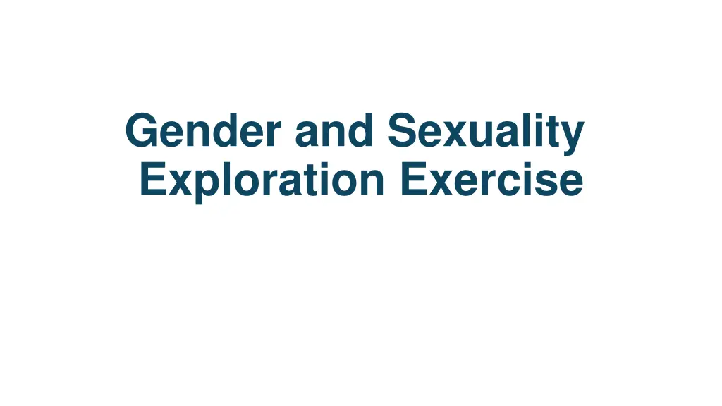 gender and sexuality exploration exercise