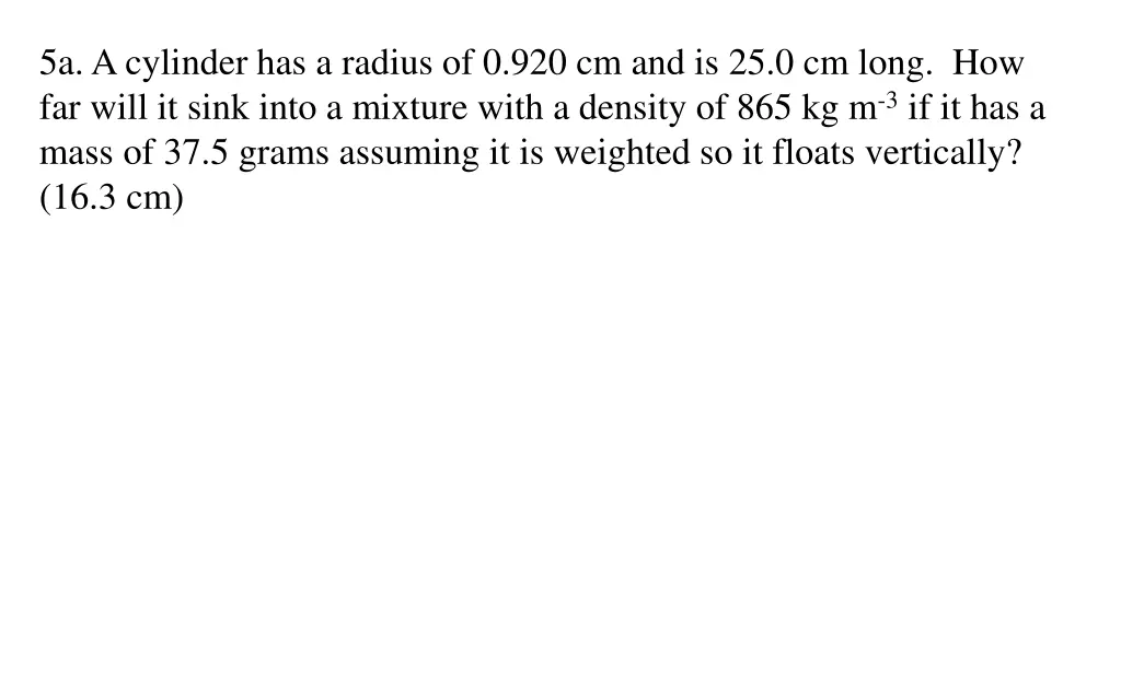 5a a cylinder has a radius