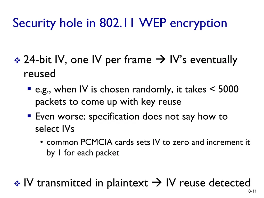 security hole in 802 11 wep encryption