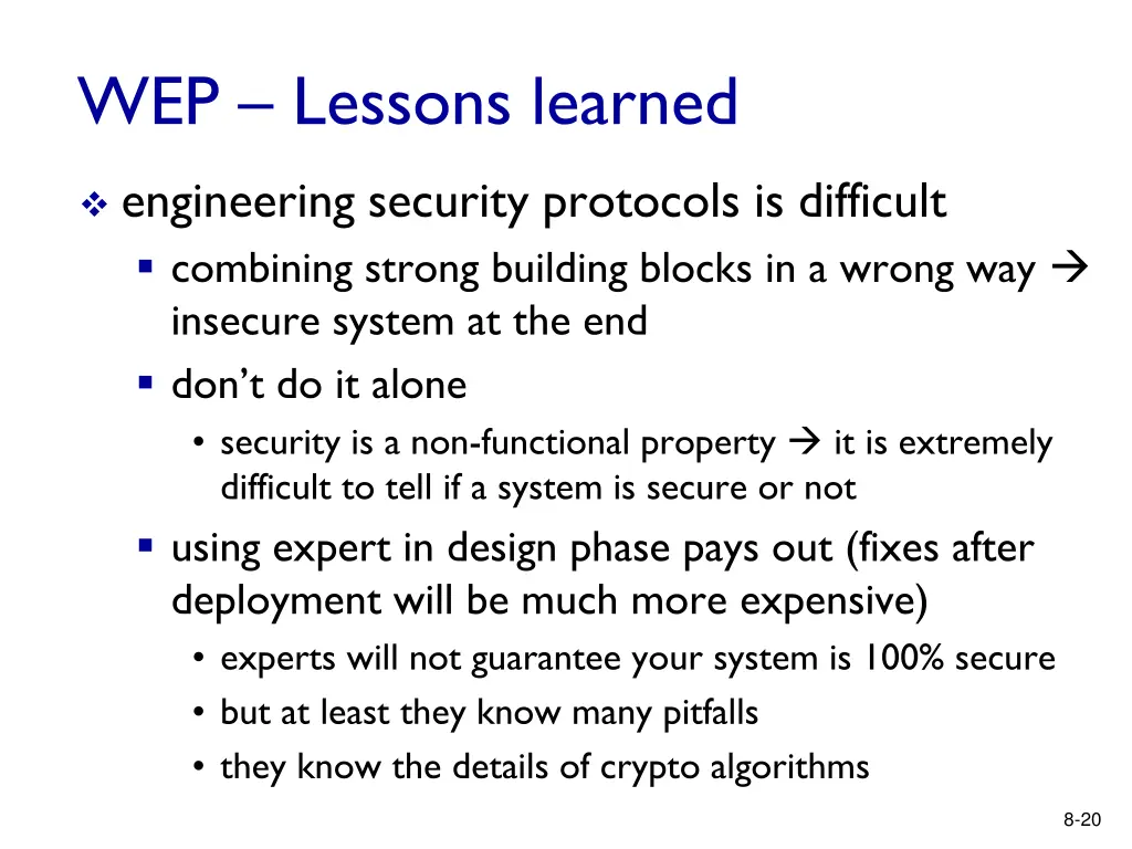wep lessons learned