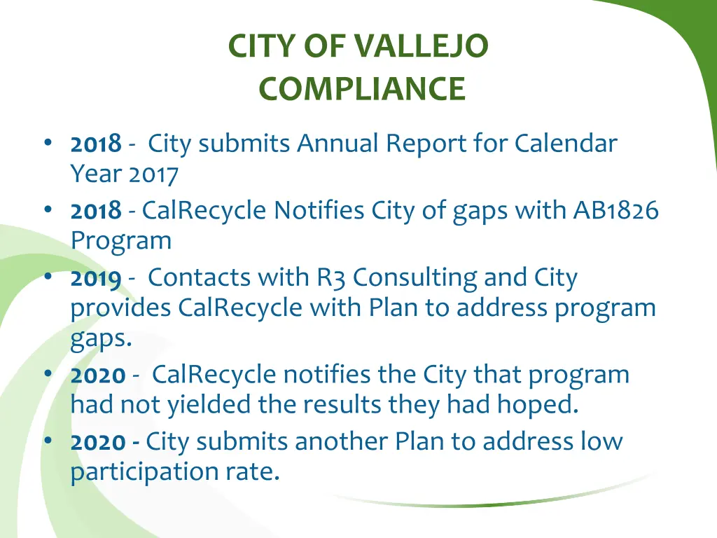 city of vallejo compliance