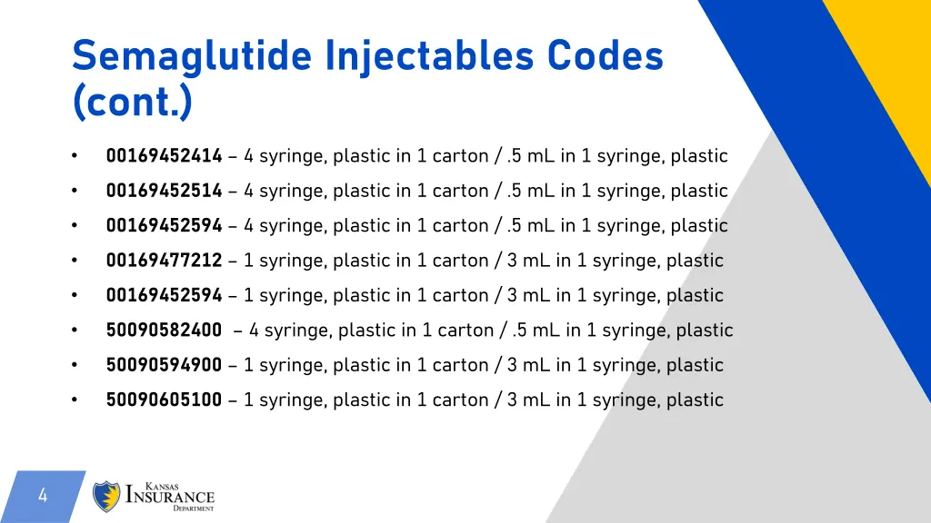semaglutide injectables codes cont