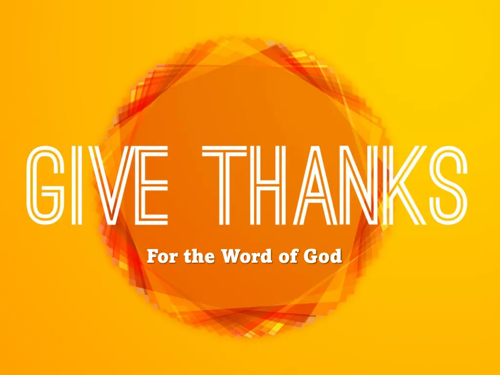 for the word of god