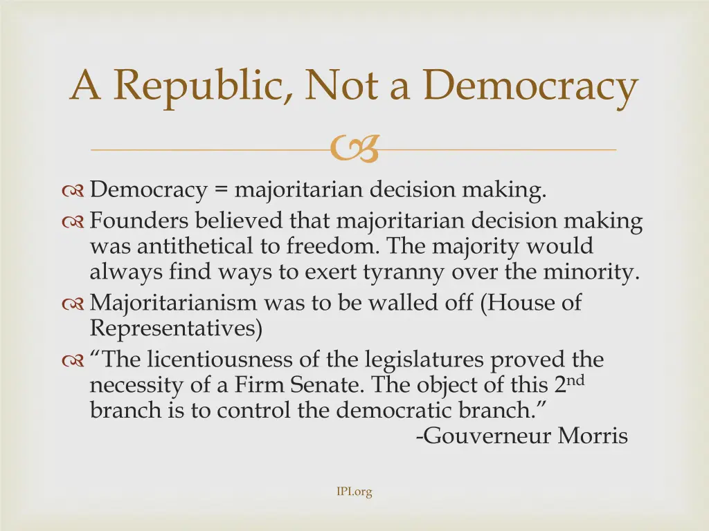 a republic not a democracy