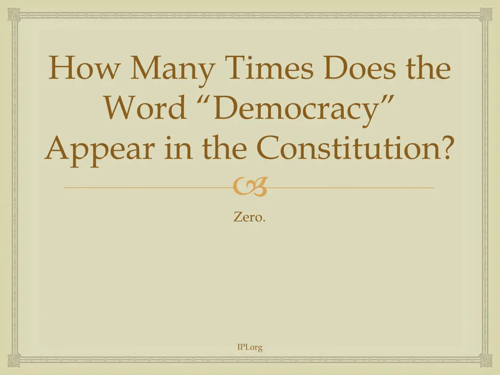 how many times does the word democracy appear 1