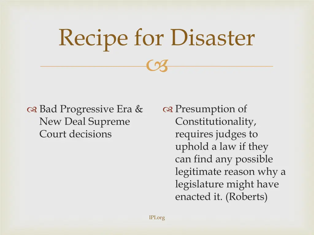 recipe for disaster
