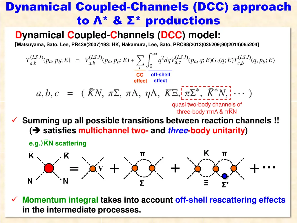 dynamical coupled channels dcc approach