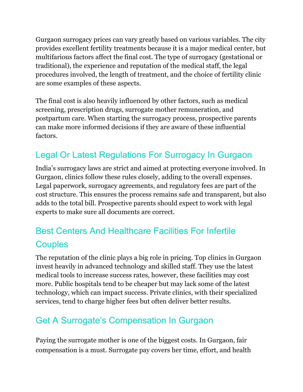 gurgaon surrogacy prices can vary greatly based