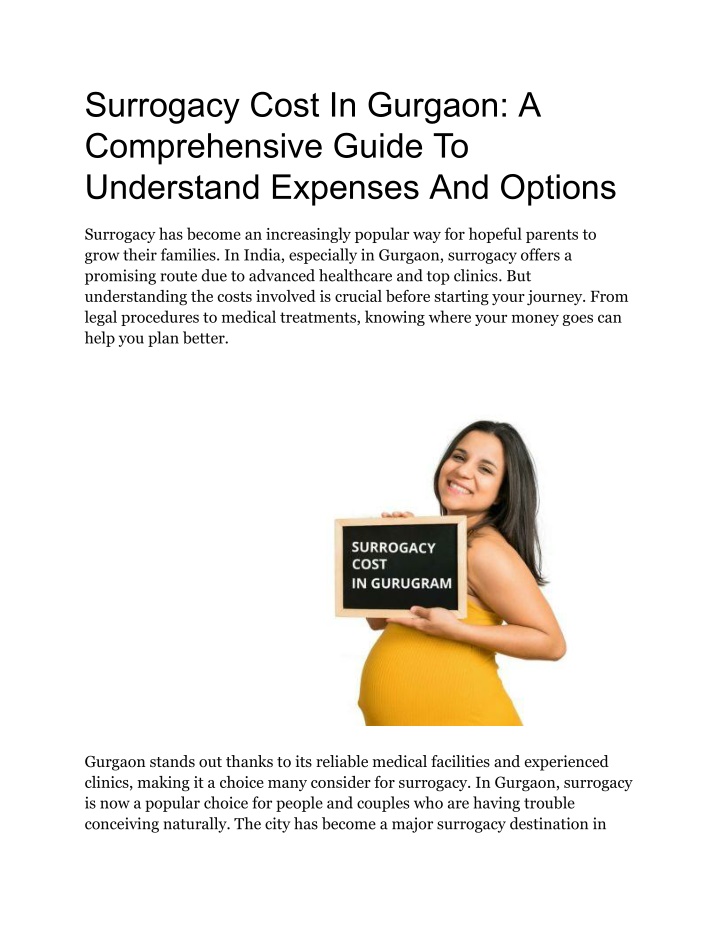surrogacy cost in gurgaon a comprehensive guide