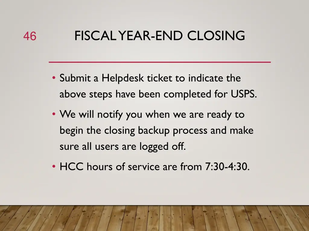 fiscal year end closing 18