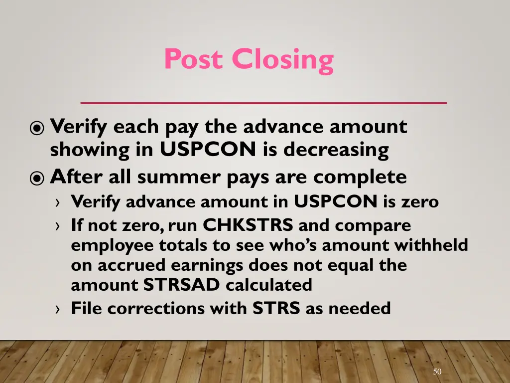 post closing 2