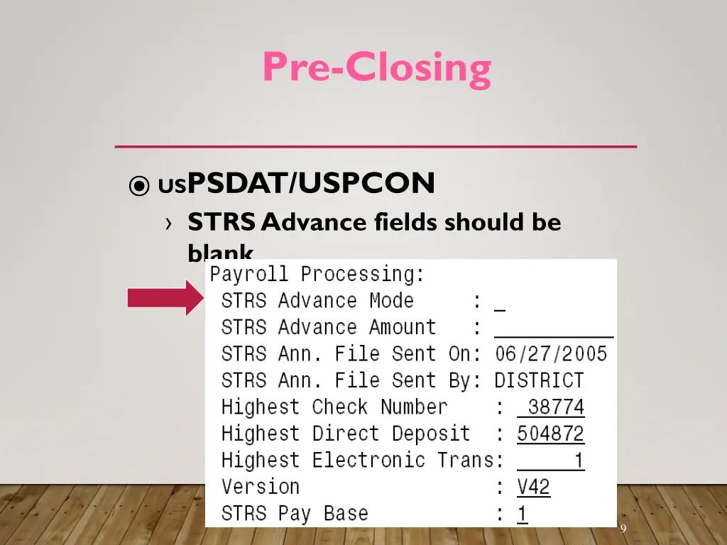 pre closing 6