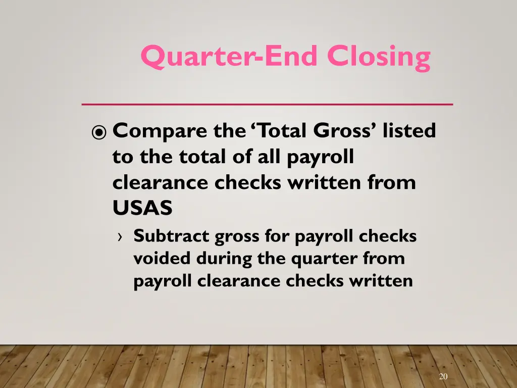 quarter end closing 1