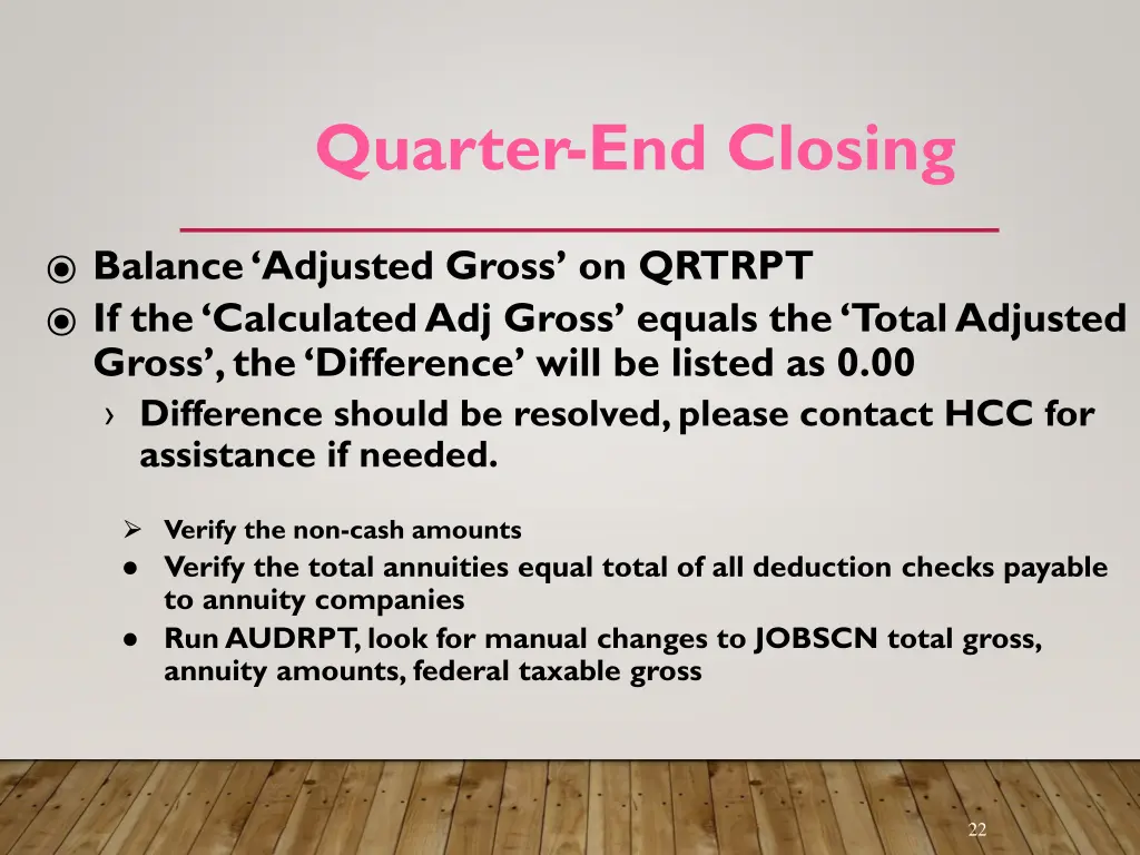 quarter end closing 3