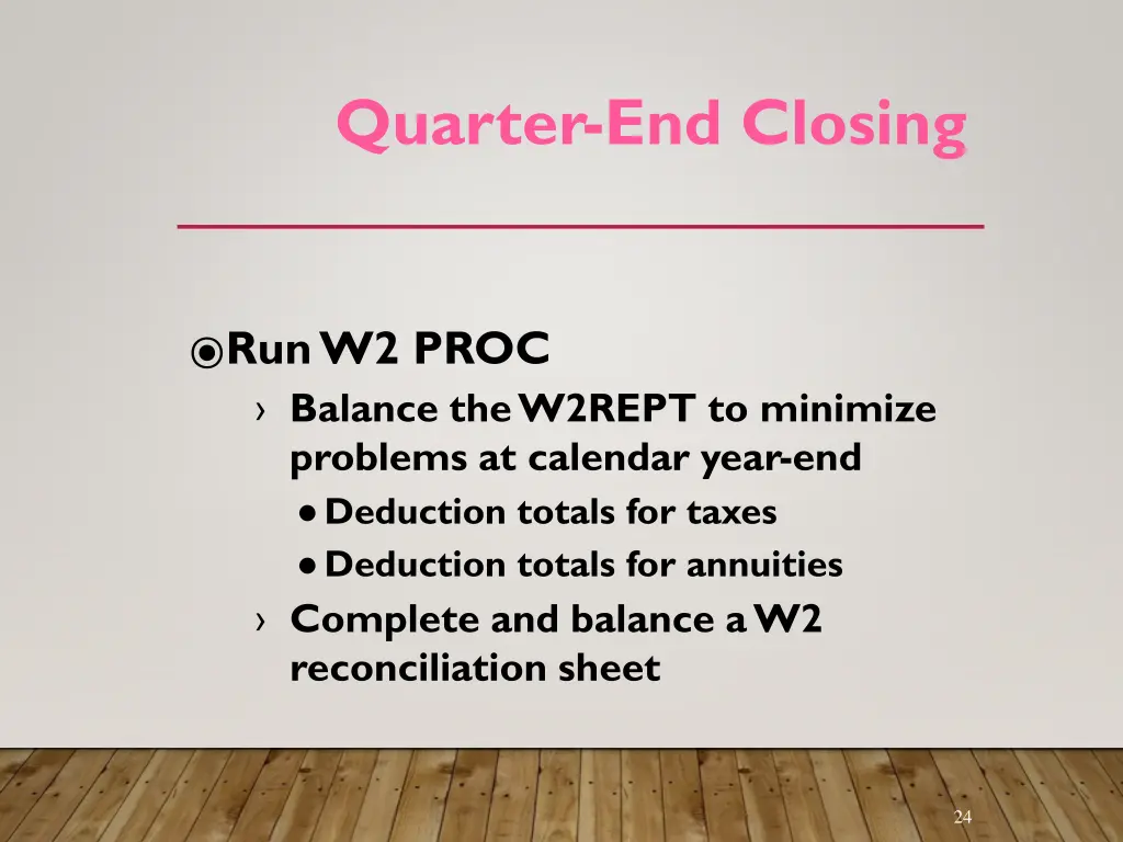 quarter end closing 5