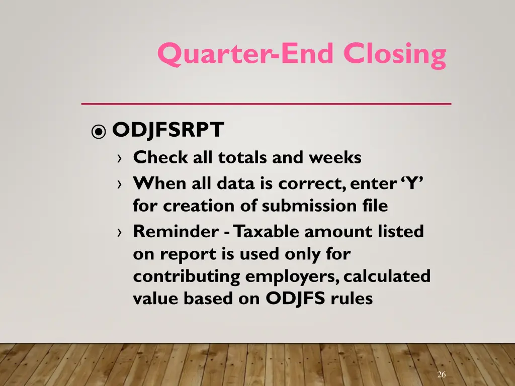 quarter end closing 7