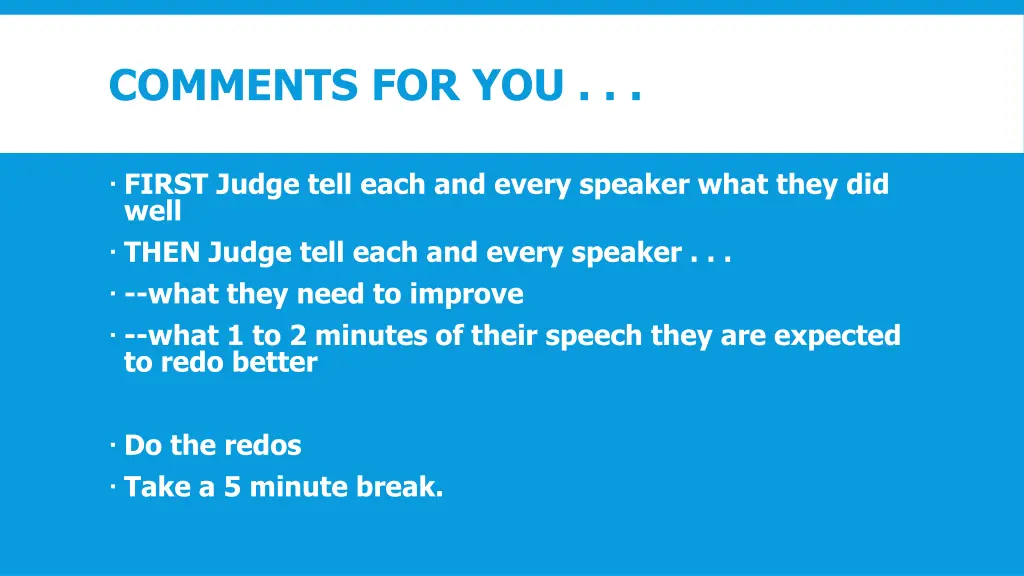 comments for you