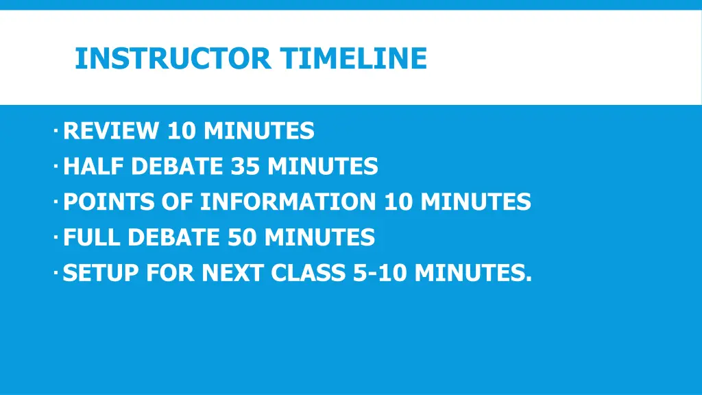 instructor timeline