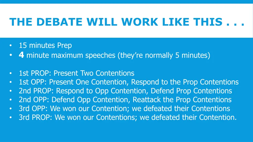 the debate will work like this 1
