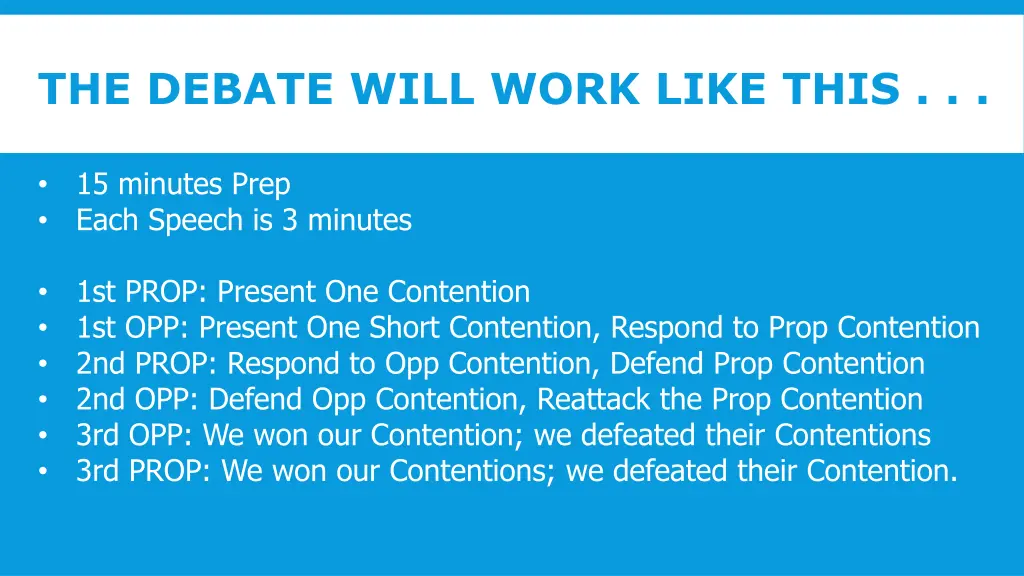 the debate will work like this