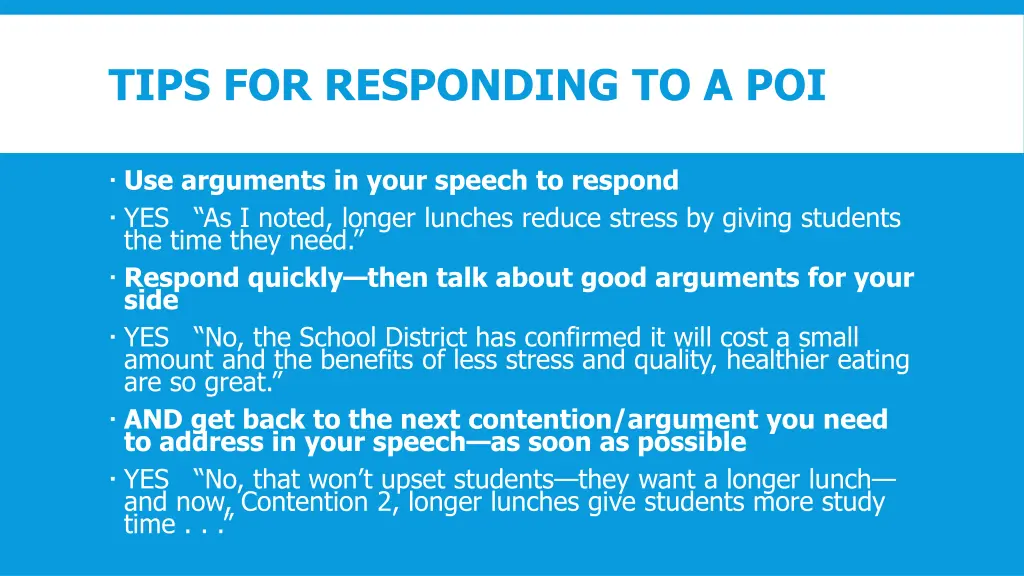 tips for responding to a poi 1