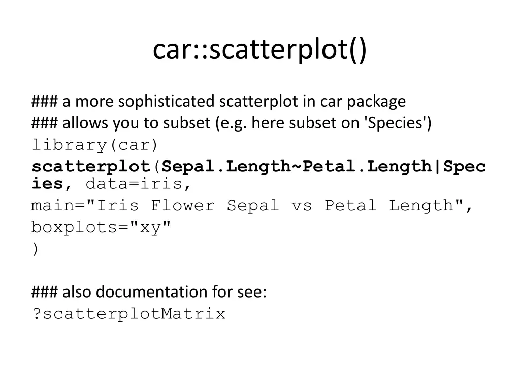 car scatterplot