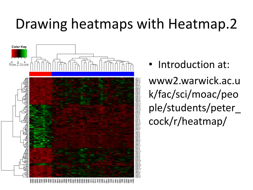 drawing heatmaps with heatmap 2