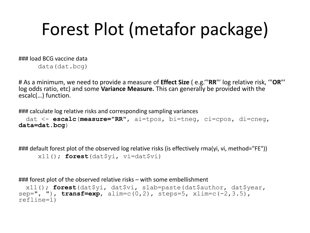 forest plot metafor package 1