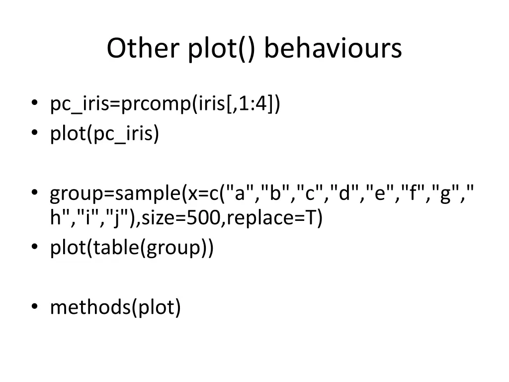 other plot behaviours