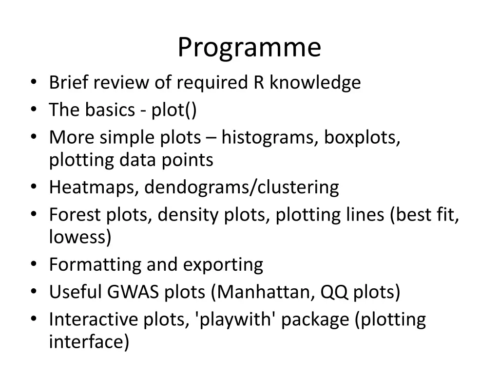 programme