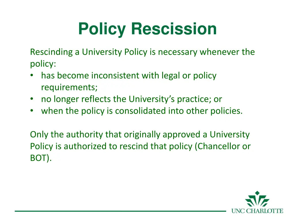 policy rescission