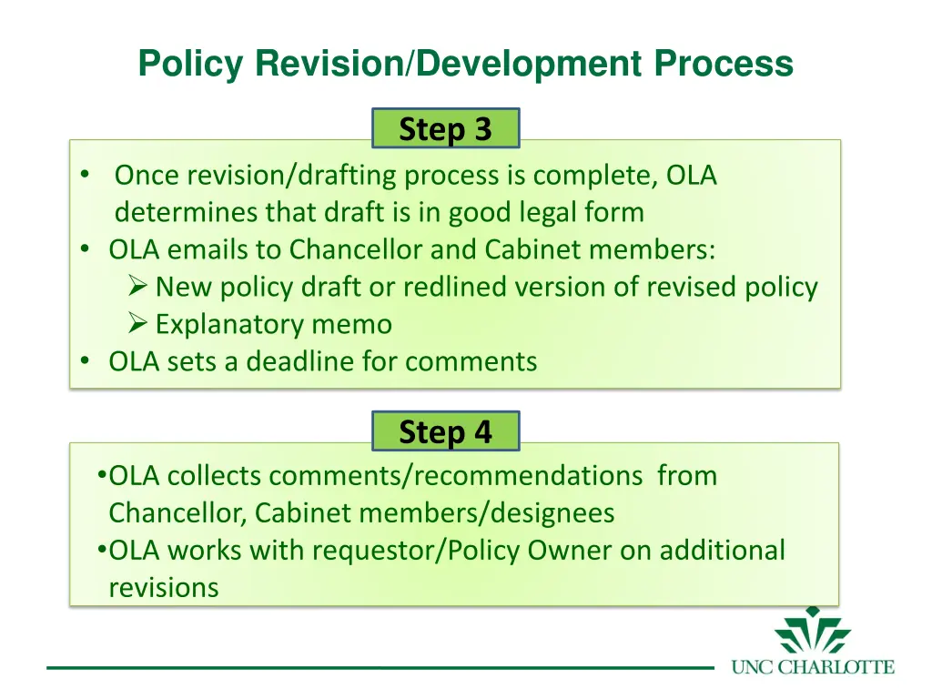 policy revision development process
