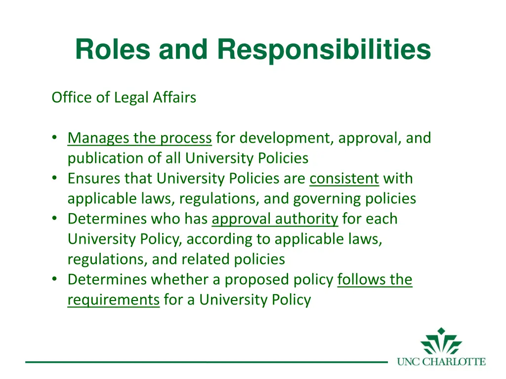 roles and responsibilities