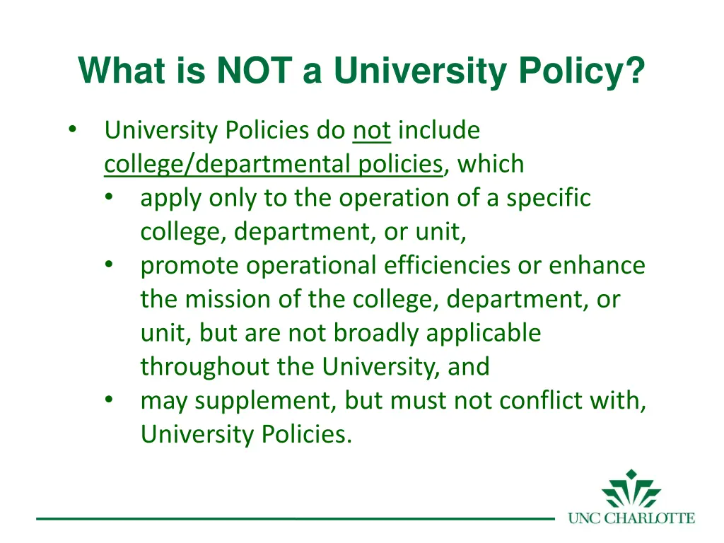what is not a university policy