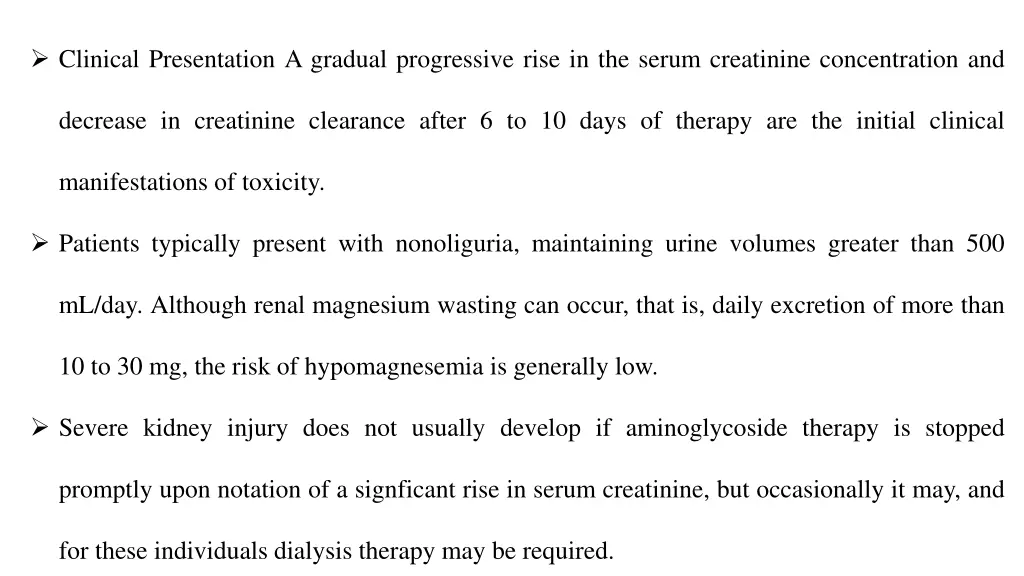 clinical presentation a gradual progressive rise