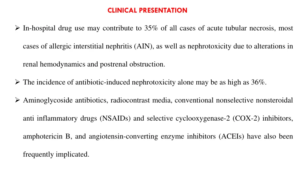 clinical presentation