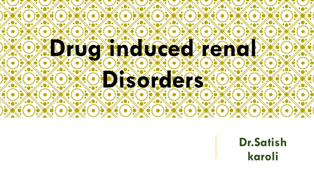 drug induced renal disorders